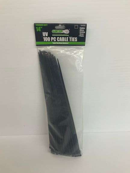 New Grip 100 PC 14" Standard Duty UV Black Cable Ties image