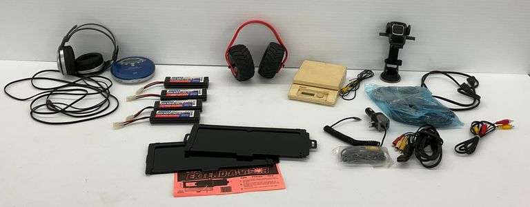 Electronics and Accessory Bundle: Headphones, CD Player, Scale, Car Mount & More image