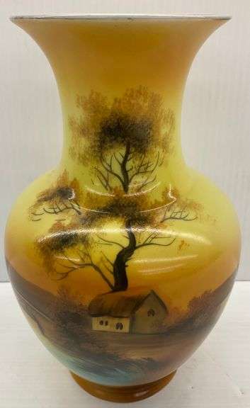 Vintage Noritake Hand Painted Scenic Vase image