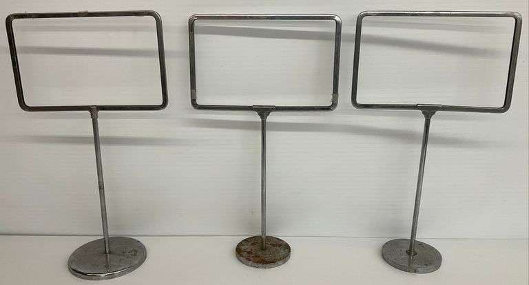 Three Metal Sign Holders image