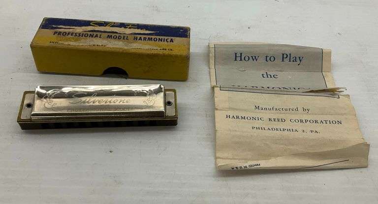 Silvertone Professional Model Harmonica with Box and Instructions image