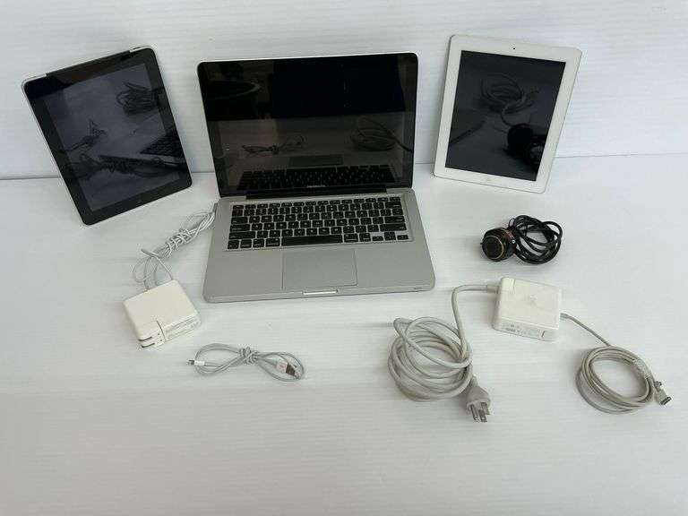 Apple Macbook Pro, 2 Apple iPads, & Accessories... power on but locked image