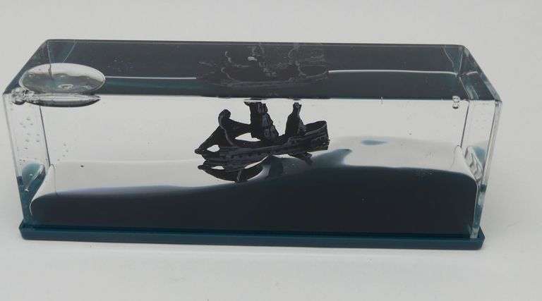 Nautical Decorative Art: Ship in Liquid Filled Block image