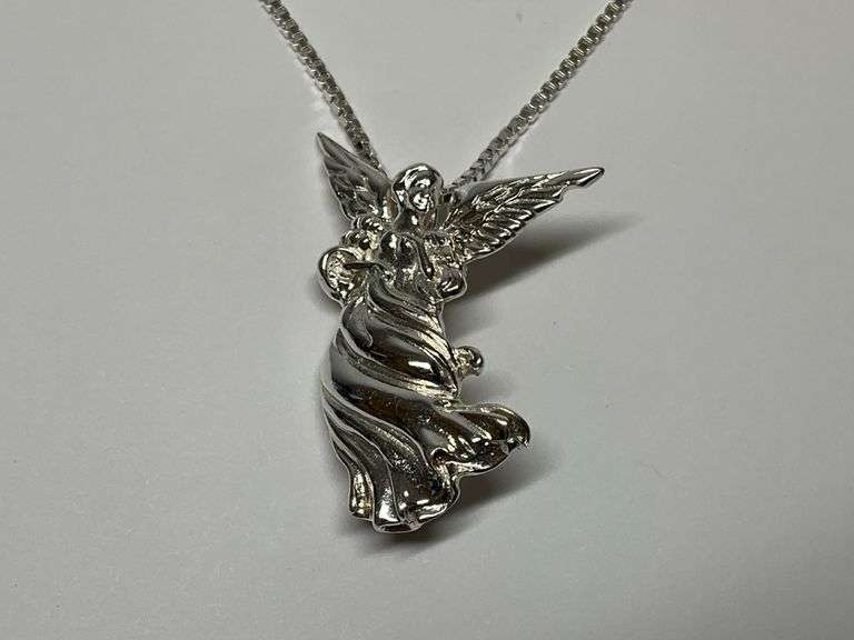 Sterling Silver Angel Pendant Necklace image