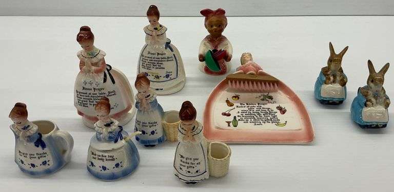 Figural Kitchen Collectibles: Prayer Ladies, Pie Bird, & Others image