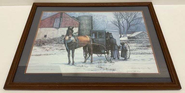 Kathleen Cope Ruoss Signed Framed Print of Amish Horse and Buggy image