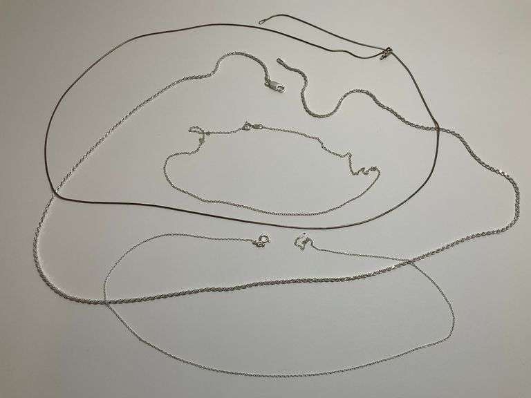 Four Sterling Silver Chains image