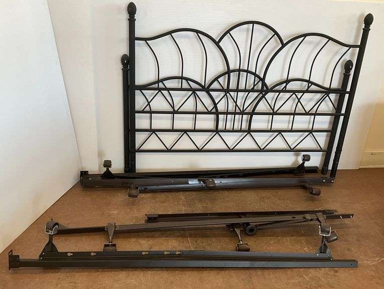 Full Size Wrought Iron Headboard, Footboard, and Frame... Extra Frame Included image