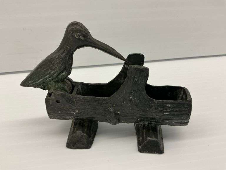 Bird on Log Vintage Metal Toothpick Holder by Rockford Machine Co. image