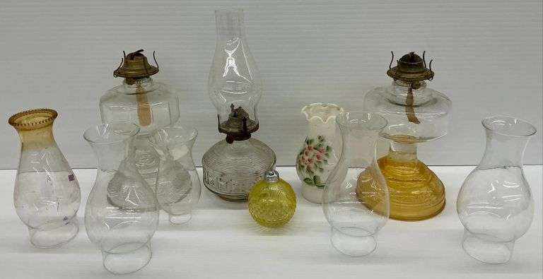 Group of Oil Lamps and Chimneys image