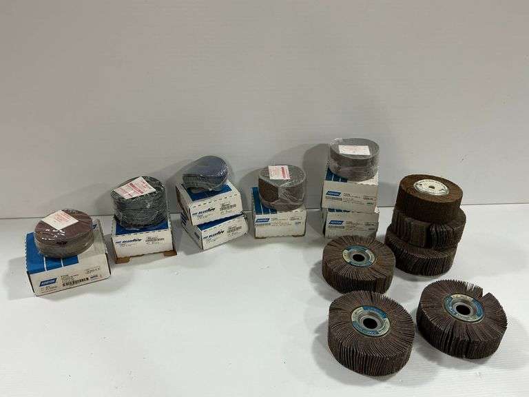 Assorted Sanding Discs and Wheels - Norton, BlueFire, Flexbac, 3M image