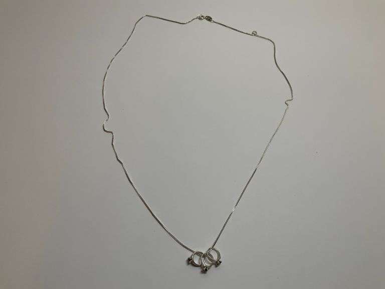 Sterling Silver Necklace with Ring Pendants image