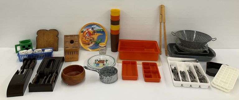 Assorted Kitchenware Lot - Tupperware, Cutco Knives, Collectible Plates & More image