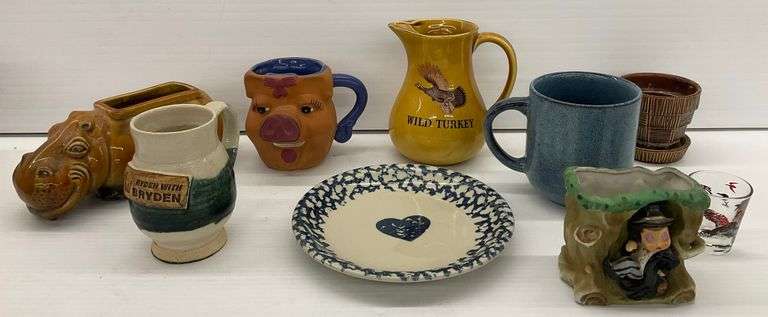 Various Pottery: Vases, Mugs, and a Plate image