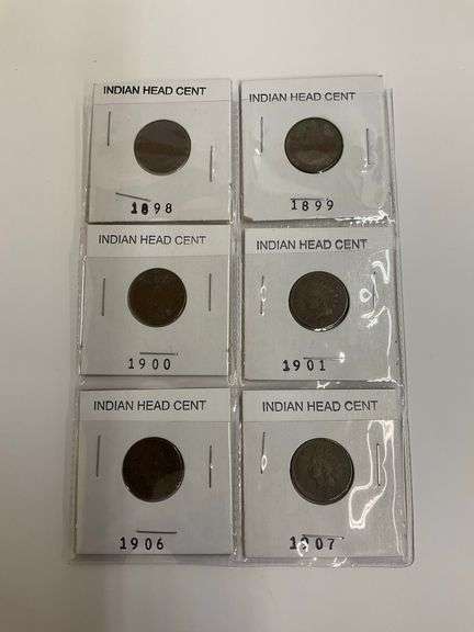 Indian Head Cent Collection - 6 Coins image