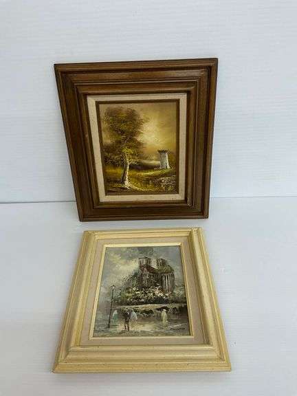 Two Framed Oil Paintings on Canvas image