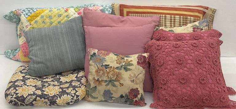 Various Accent Pillows and Chair Cushion image