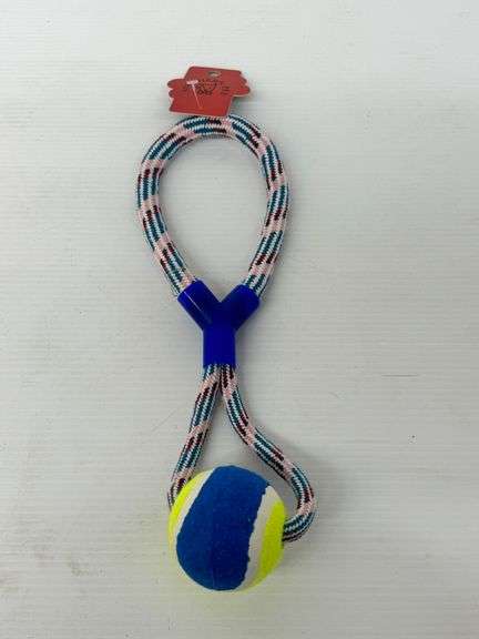 New Southern Pets Rope Dog Toy with Tennis Ball image