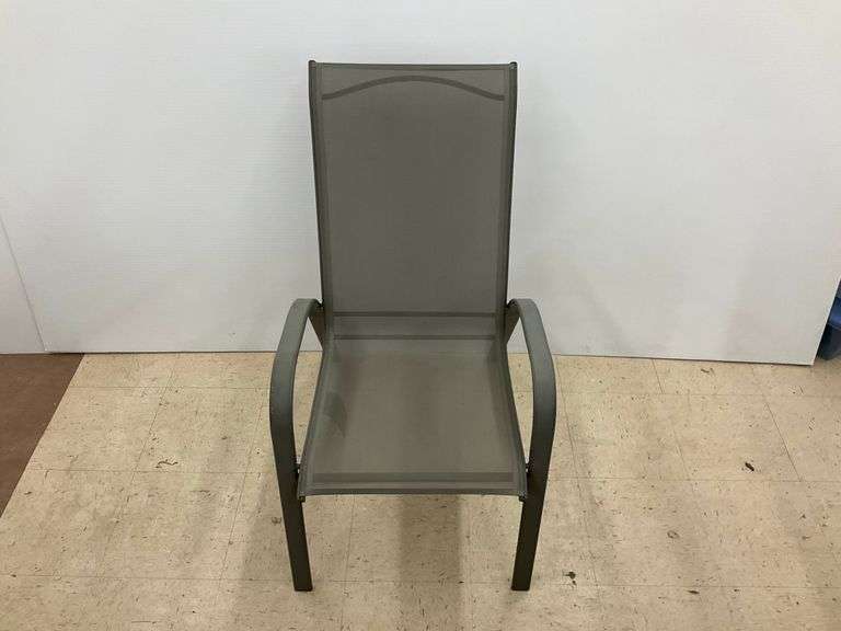 Gray Outdoor Patio Chair with Armrests image