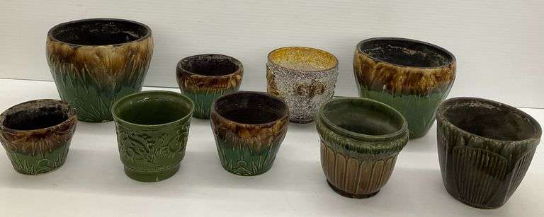 Assorted Decorative Ceramic Planters, some chips image