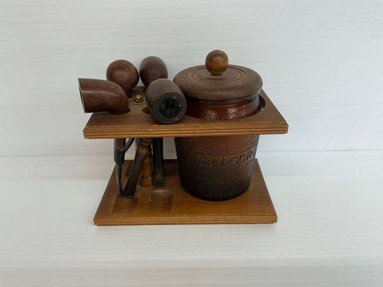 Collection of Tobacco Pipes with Humidor image