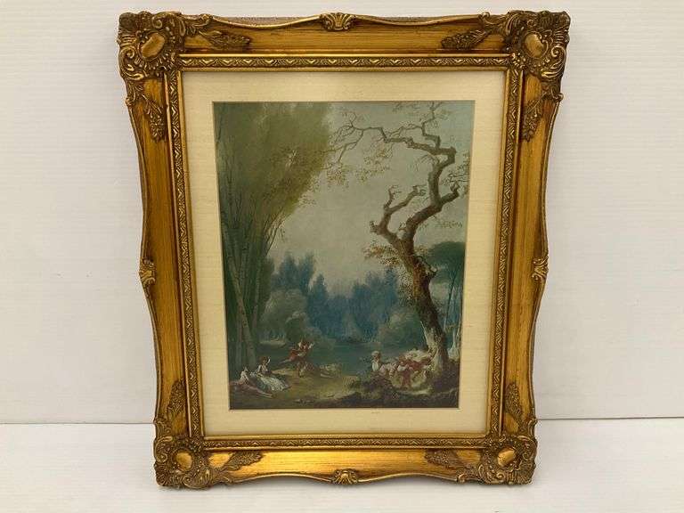 "A Game of Horse and Rider" Framed Print by Jean-Honoré Fragonard image