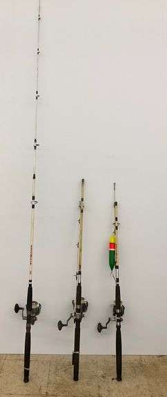 Lot of Three Fishing Rods and Reels - Mudville Catmaster, Big Game Power Series, and More image