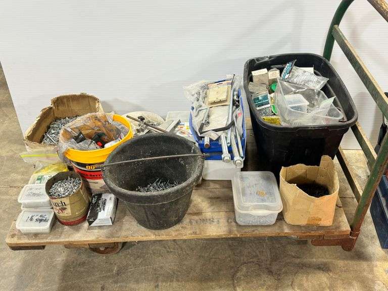 Assorted Fasteners and Hardware - Nails, Screws, Bolts, and More...Cart Not Included image