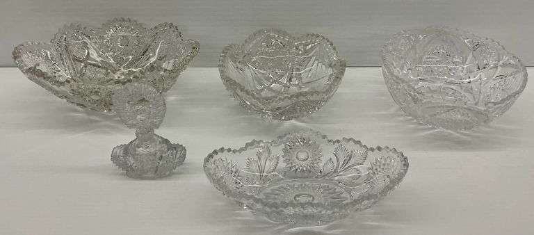 Cut Glass Bowls and Perfume Bottle image