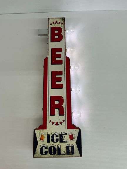 Illuminated "BEER Ice Cold" Sign image