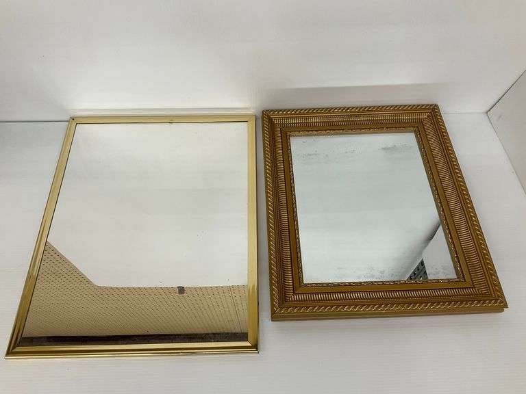 Two Gold Tone Framed Mirrors image