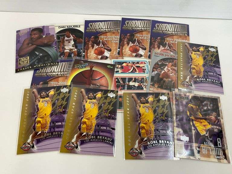 Collection of NBA Basketball Cards Featuring Kobe Bryant, Shaq, and More image