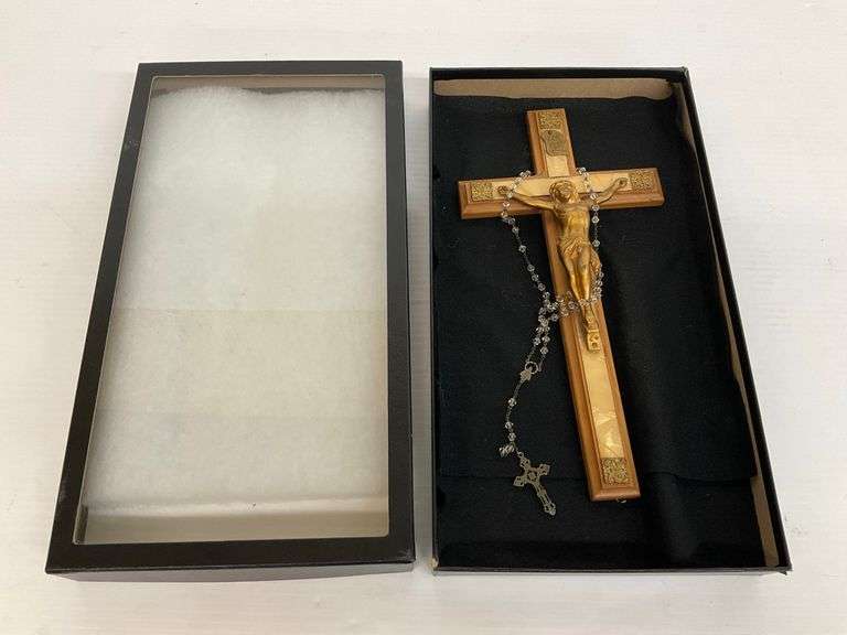 Crucifix with Sterling Silver Rosary Beads image