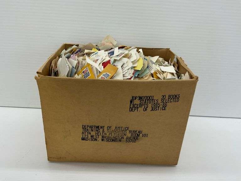 Box Lot of US and International Stamps - Used image