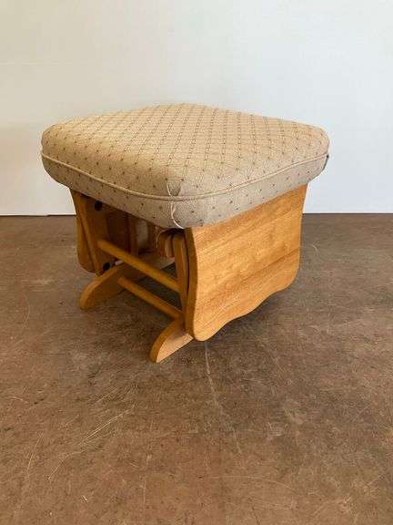 Upholstered Glider Ottoman Footstool with Wooden Base image