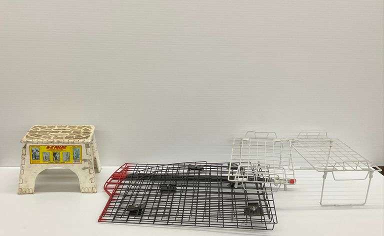 E-Z Foldz Step Stool and Assorted Metal Shelving image
