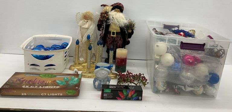 Holiday Decorations: Santa, Angels, Ornaments, and Lights image