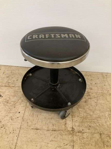 Adjustable Craftsman Rolling Shop Stool image