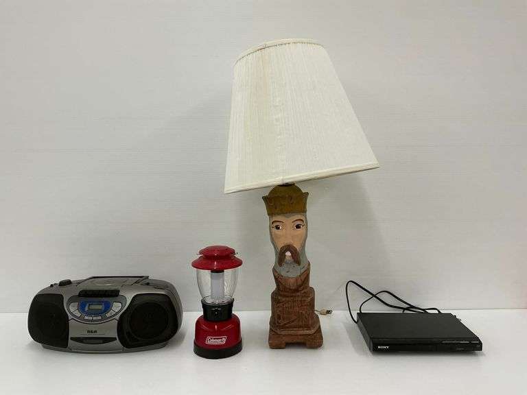 Electronics and Home Items: RCA Portable CD Player, Sony DVD Player, Novelty Lamp and Coleman Lantern image