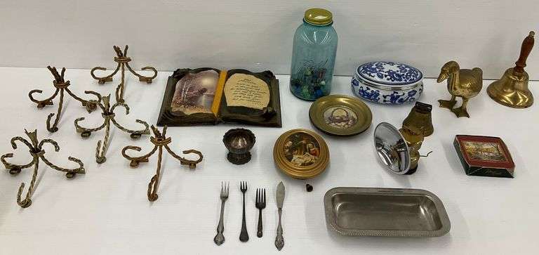 Miner's Lamp, Brass Bells, Ornate Cutlery, and More image