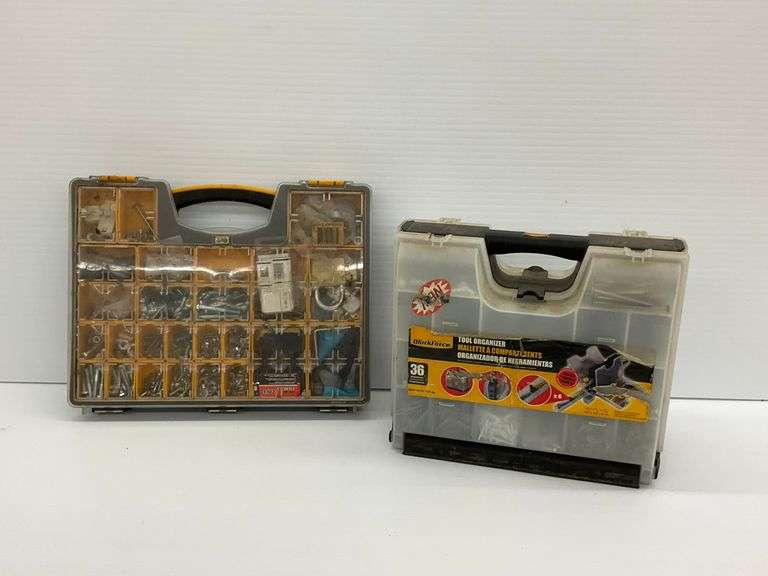 Two Portable Hardware and Tool Organizers w/Contents image
