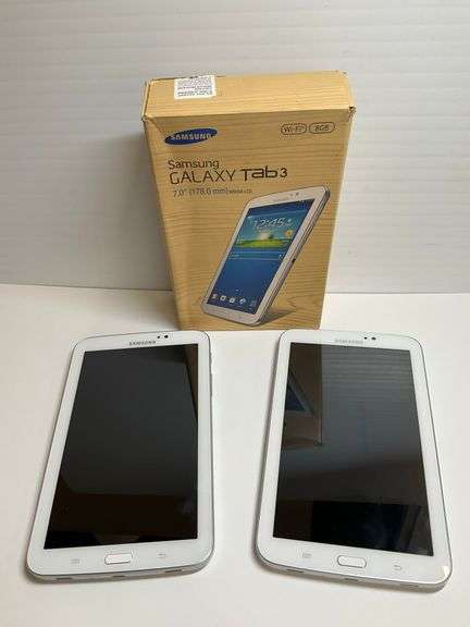 Two Samsung Galaxy Tab 3 Tablets - Model SM-T210R with Box... not holding charge. image
