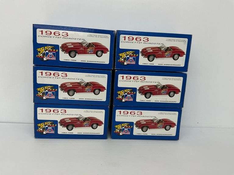 Six 1963 Corvette Roadster 35th Anniversary Diecast Model Cars image