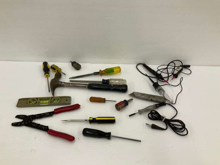 Various Hand Tools - Hammer, Screwdrivers, Pliers, and Testers image