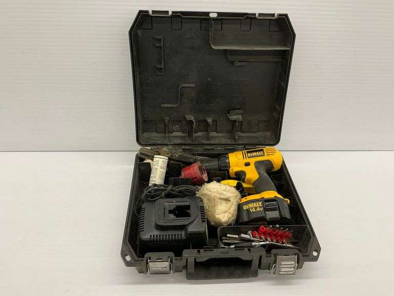 DeWalt 14.4V Cordless Drill with Battery, Charger, Case and Accessories, works image