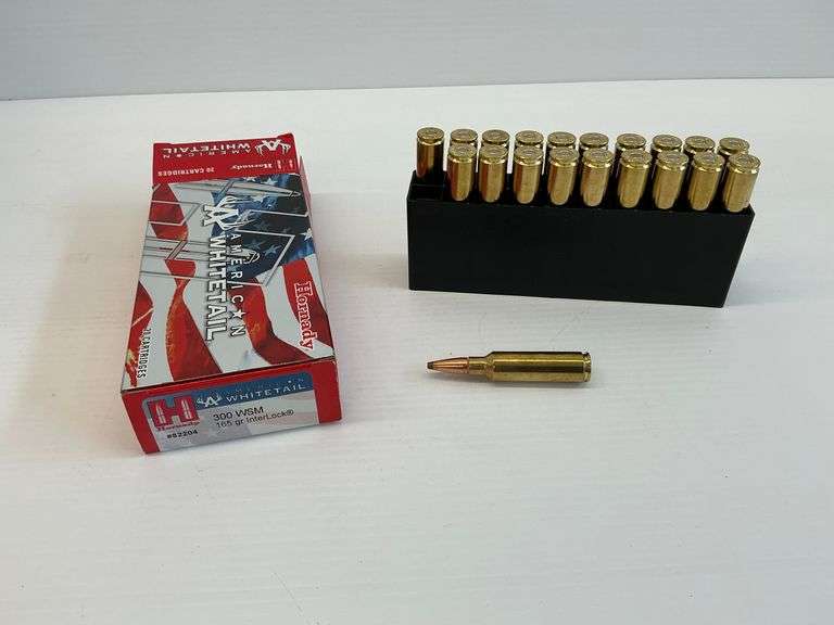 Hornady American Whitetail 300 WSM 165 gr InterLock 20 Cartridge Box & Storage Block image
