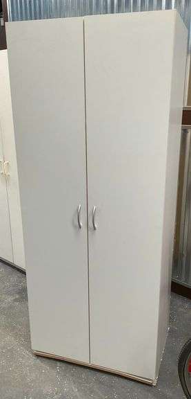 White Two-Door Storage Cabinet with Shelves Made of Engineered Wood image