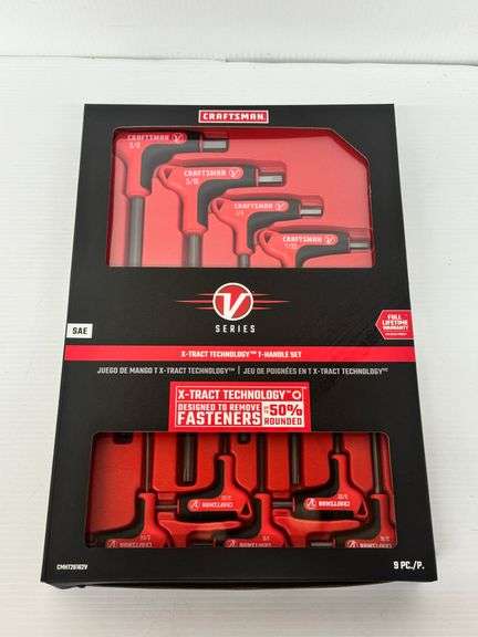 New Craftsman V-Series X-Tract Technology T-Handle Set - 9 Pieces image