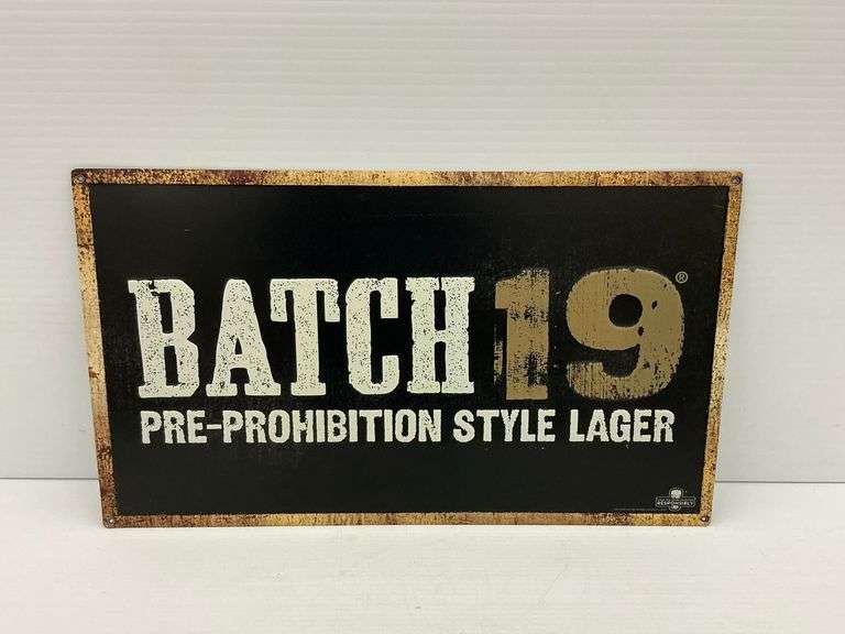 Batch 19 Pre-Prohibition Style Lager Metal Advertising Sign image