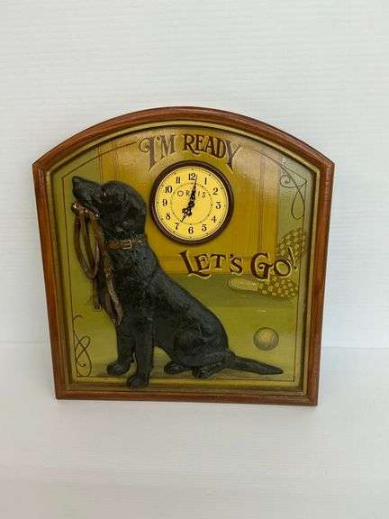 Dog 'I'm Ready Let's Go' Decorative Wall Clock image